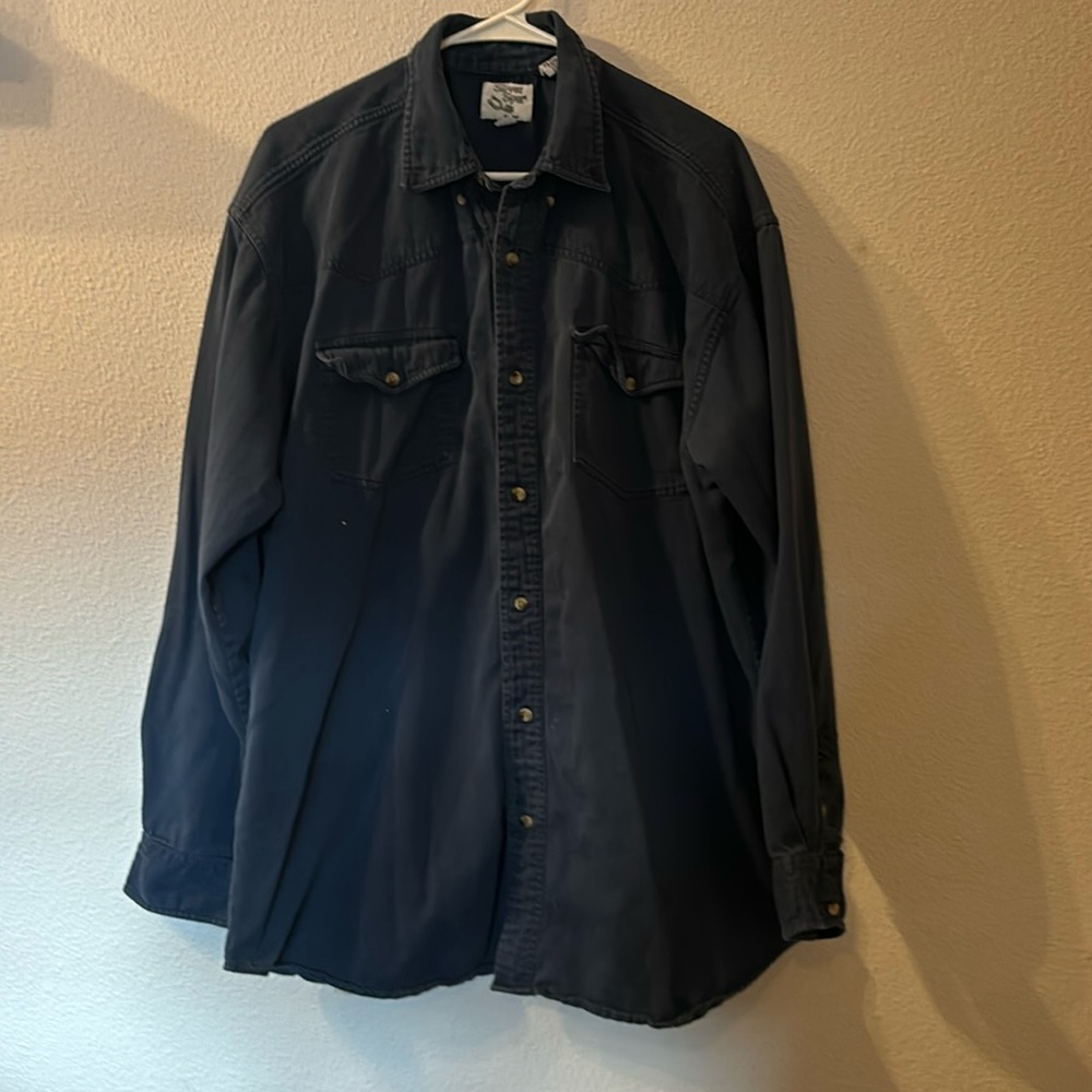Silver Spur blue button down size XL